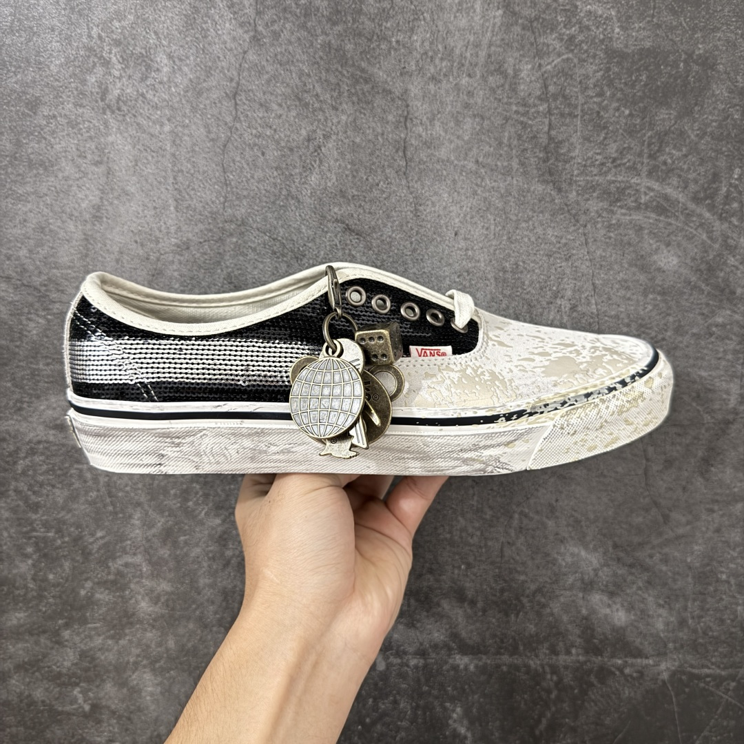Vans Premium LX Authentic 44“Charms” 复古亮片做旧泼墨鞋身麂皮拼接渐