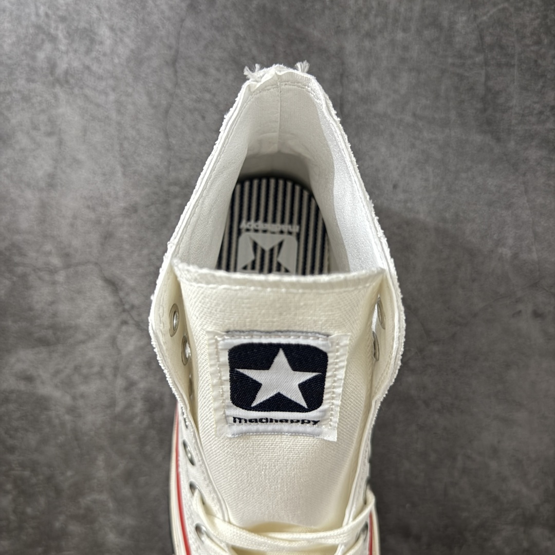 图片[8]-【公司级】Madhappy x Converse Chuck 70 联名 匡威官方 舒适贴合高帮男女同款帆布鞋 Converse 携手洛杉矶服饰品牌Madhappy，将其加州式乐观主义精神与经典设计相结合，推出三款独特配色 Chuck 70 限定联名鞋款。 鞋款采用水洗重磅帆布、做旧包边与翻毛皮后跟构成主要结构层次，并在鞋外侧加入 Madhappy 标志性的麂皮星形标识，鞋舌以编织标签强化品牌识别，内侧搭配毛毡圆标形成对照关系。黑、白与蓝灰三款中性配色覆盖多场景穿着需求，在复古形态上延展更多材料感受。 货号：A19147C 黑色 货号：A19149C 白色 货号：A19148C 灰蓝 尺码：35 36 36.5 37 37.5 38 39 39.5 40 41 41.5 42 42.5 43 44-选品中心