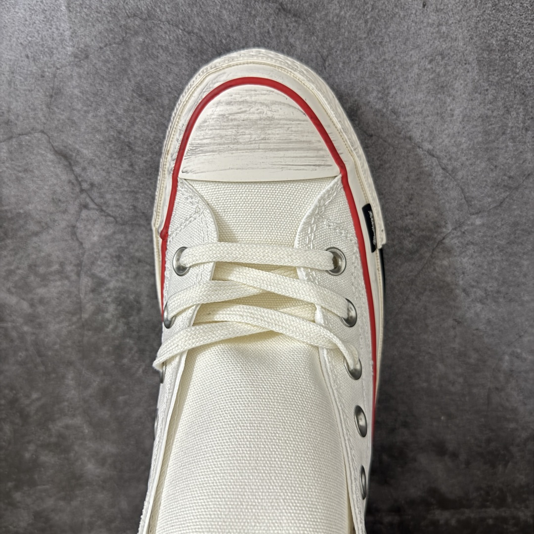 图片[5]-【公司级】Madhappy x Converse Chuck 70 联名 匡威官方 舒适贴合高帮男女同款帆布鞋 Converse 携手洛杉矶服饰品牌Madhappy，将其加州式乐观主义精神与经典设计相结合，推出三款独特配色 Chuck 70 限定联名鞋款。 鞋款采用水洗重磅帆布、做旧包边与翻毛皮后跟构成主要结构层次，并在鞋外侧加入 Madhappy 标志性的麂皮星形标识，鞋舌以编织标签强化品牌识别，内侧搭配毛毡圆标形成对照关系。黑、白与蓝灰三款中性配色覆盖多场景穿着需求，在复古形态上延展更多材料感受。 货号：A19147C 黑色 货号：A19149C 白色 货号：A19148C 灰蓝 尺码：35 36 36.5 37 37.5 38 39 39.5 40 41 41.5 42 42.5 43 44-选品中心