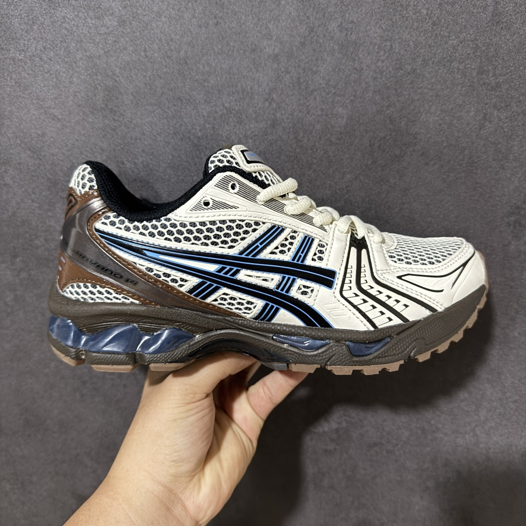【GW版】Asics Gel-Kayano 14 亚瑟士运动休闲透气专业跑鞋 采用工程弹性双层再生针织密度鞋面材质 后跟3D可视GEL缓震乳胶物料 升级FF BLAST PLUS全新缓震中底部位科技材质 外置高耐磨橡胶外底 稳步升级,跑出节奏 货号：1203A740-104 尺码：36-46.5-选品中心