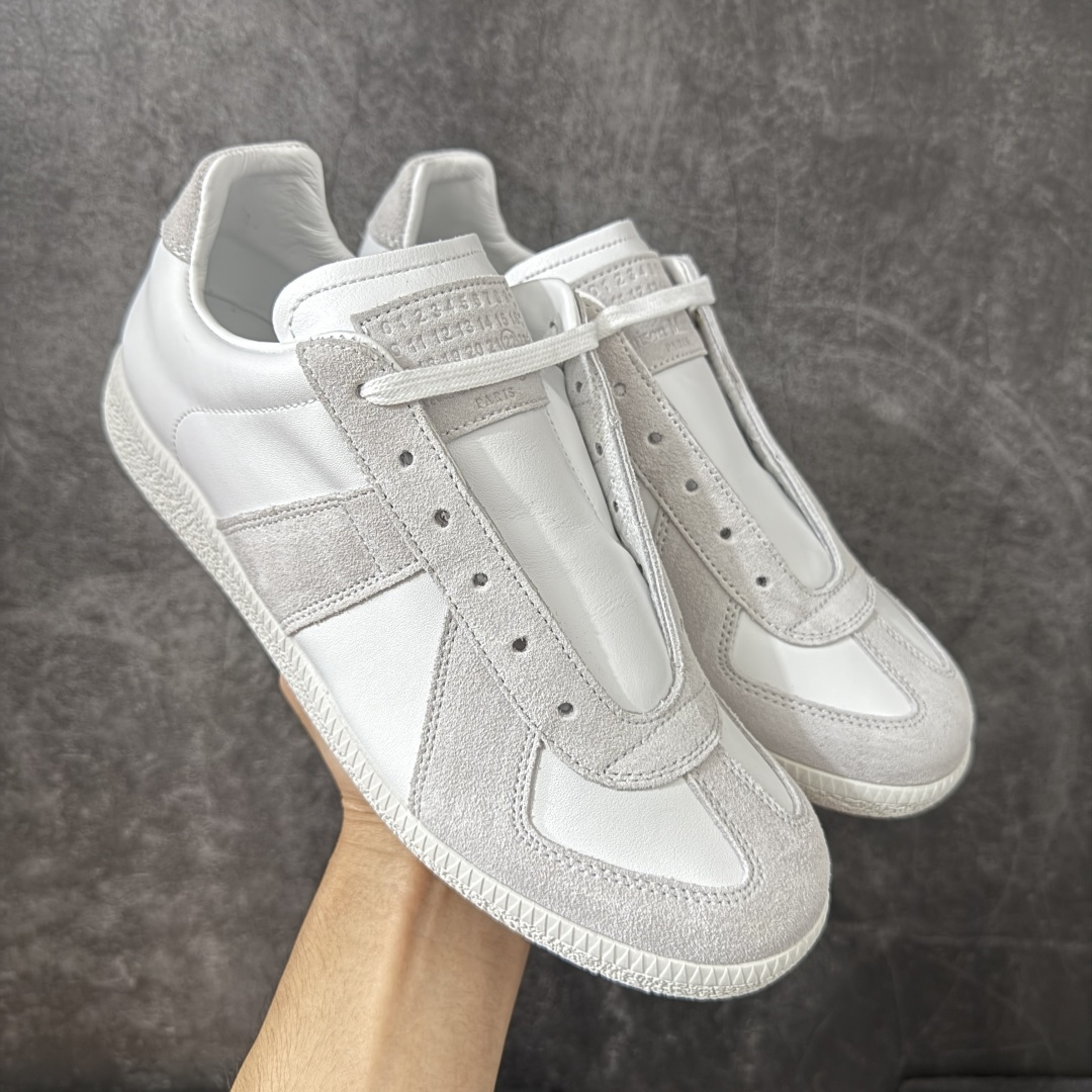 【渠道版】Maison Margiela MM6梅森马吉拉 Calfskin Replica 复古 德训 时尚板鞋 男女款 白色 网红单品 高端外贸 平台零售专供批次 全头层软牛皮鞋面 头层羊皮内里 乳胶鞋垫 中底钢印 原版织唛 尺码：36-47.5含半码-选品中心