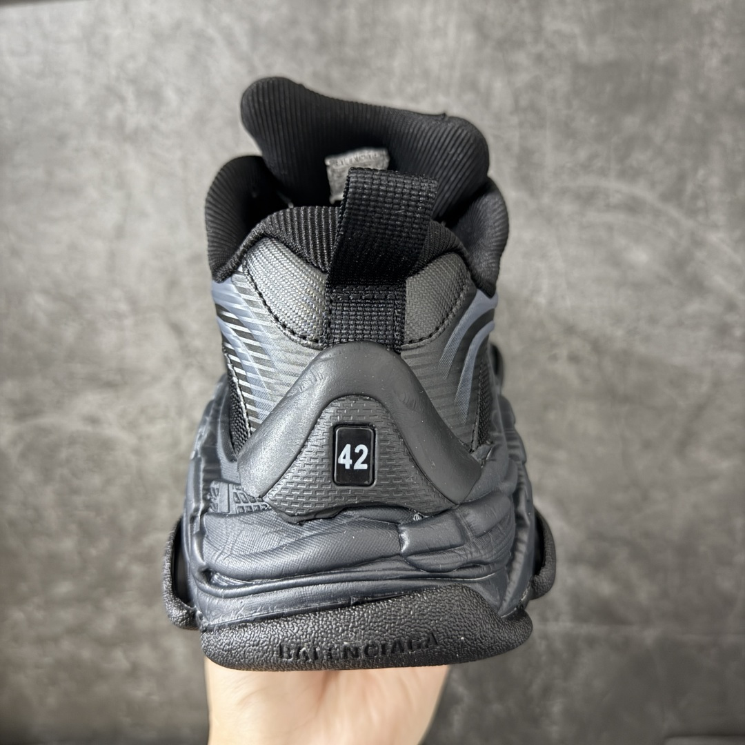 图片[4]-【公司级H版】Balenciaga巴黎世家24代 Triple S .2 黑色 低帮 老爹鞋 市场老牌大厂出品 品质价格无需多言 原鞋原材料打造 一比一细节还原 此款相对之前款式轻质很多 超厚鞋底增高4-5cm 高街风格 货号：865849WTR2G1800 尺码：36-46-选品中心