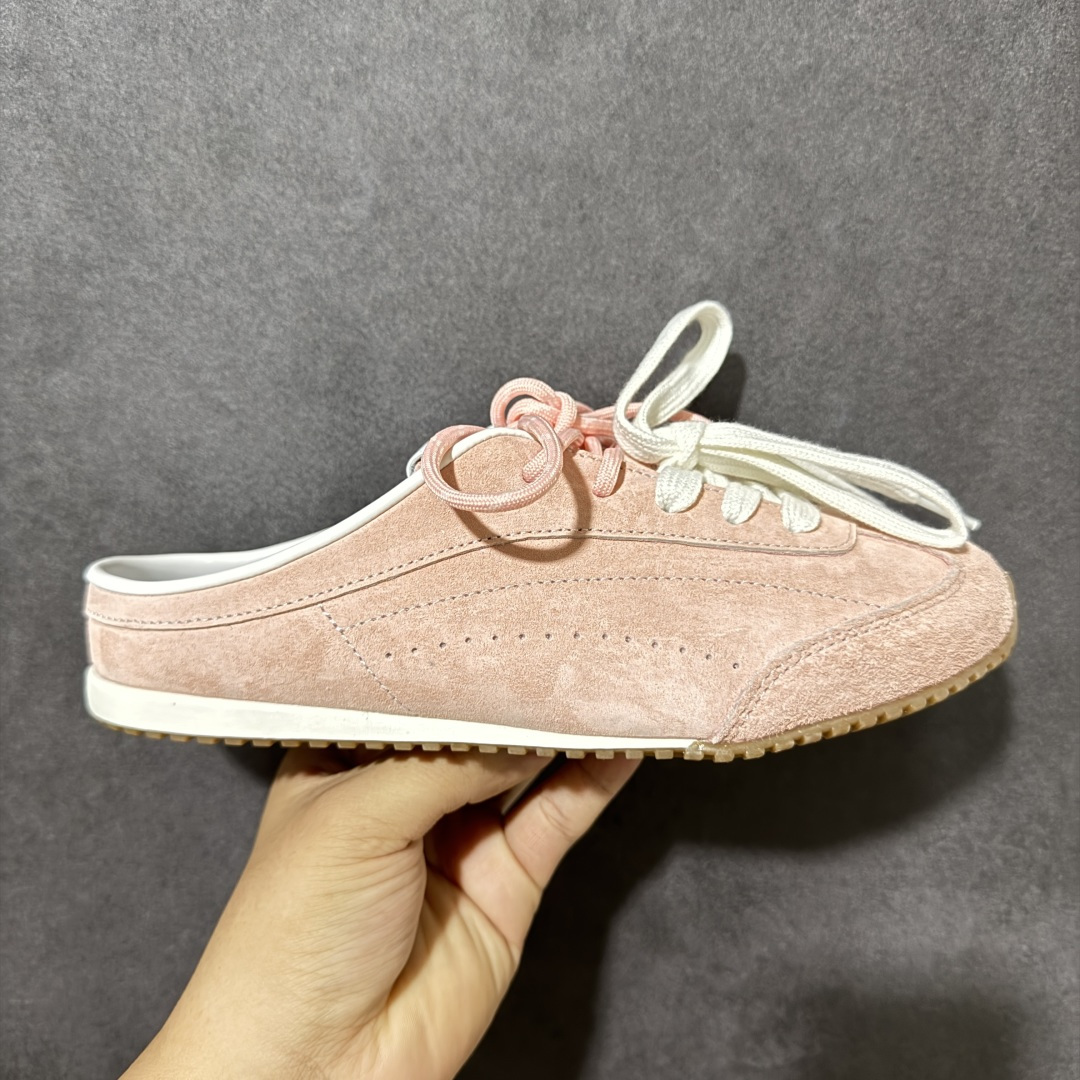 【公司级】Alo Yoga Launches Mule Sneaker 发动系列低帮阿甘T头薄底穆勒风包头式露跟休闲凉拖鞋 货号：A1004U-粉色 尺码：36-41带半码-选品中心
