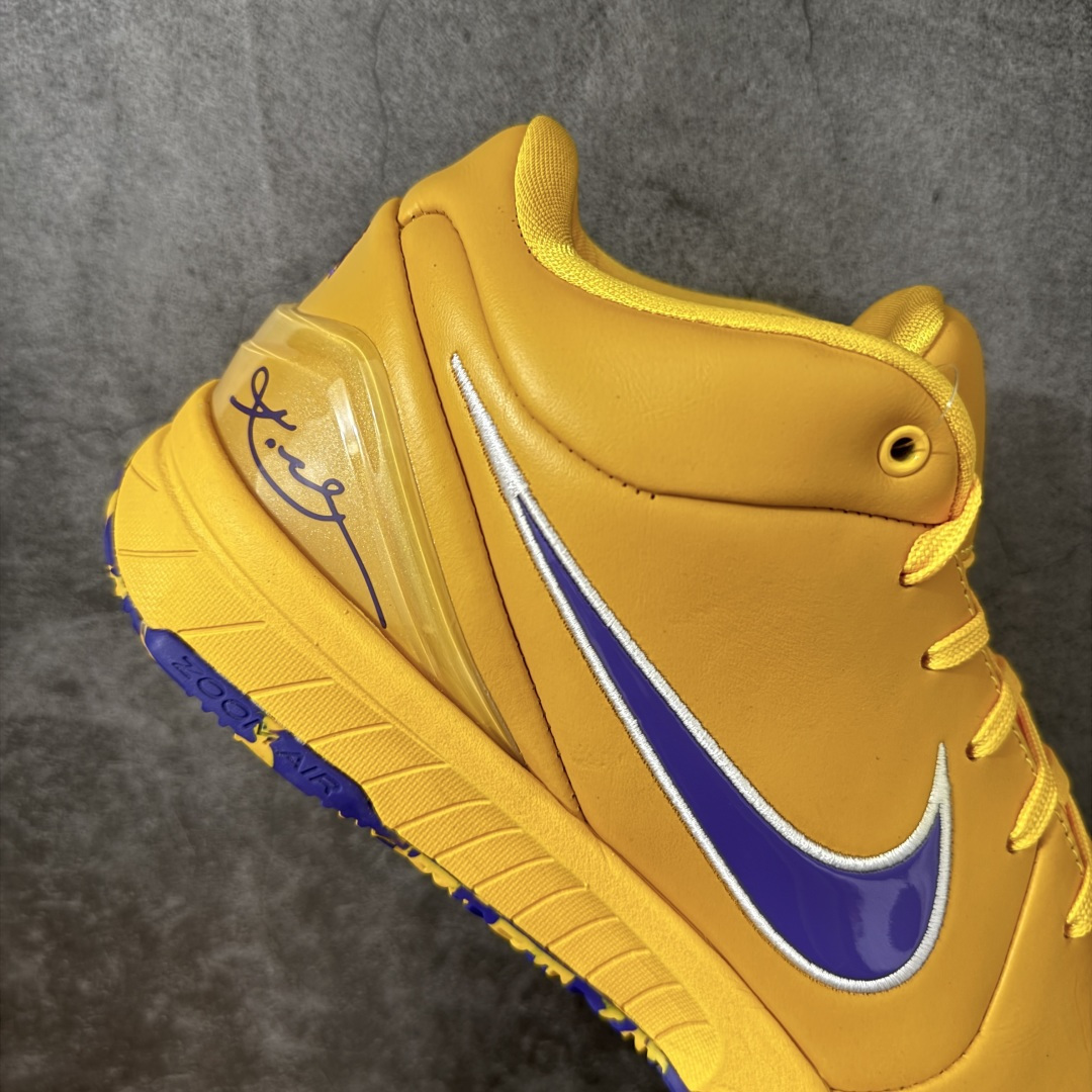 图片[7]-【S2版本】科比4代黄蓝 湖人 Nike Zoom Kobe 4 Protro「Draft Day」Pack盲盒确认款 篮球鞋 货号：IV6585-900 Zoom Turbo气垫➕后掌EVA缓震 实战配置直接拉满 原楦纸板开发 鞋身流线型、后跟塑形 区分土肥圆 原档数据3D打印 鞋面细节匹配原版 全身鞋材卡料色独家定制 唯一正确喷漆SWOOSH NK专利Flyknit飞线科技，给予鞋身足够抗扭矩力 真实底模最大48.5 实战利器 专供海外市场 尺码：40 40.5 41 42 42.5 43 44 44.5 45 46 47.5 48.5 （脚宽、脚胖 建议买大半码）-选品中心