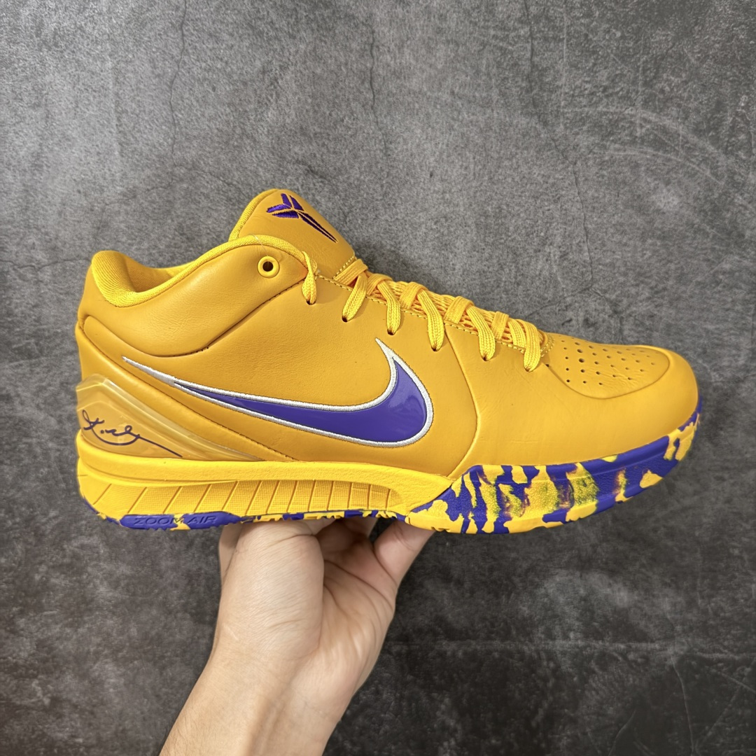 【S2版本】科比4代黄蓝 湖人 Nike Zoom Kobe 4 Protro「Draft Day」Pack盲盒确认款 篮球鞋 货号：IV6585-900 Zoom Turbo气垫➕后掌EVA缓震 实战配置直接拉满 原楦纸板开发 鞋身流线型、后跟塑形 区分土肥圆 原档数据3D打印 鞋面细节匹配原版 全身鞋材卡料色独家定制 唯一正确喷漆SWOOSH NK专利Flyknit飞线科技，给予鞋身足够抗扭矩力 真实底模最大48.5 实战利器 专供海外市场 尺码：40 40.5 41 42 42.5 43 44 44.5 45 46 47.5 48.5 （脚宽、脚胖 建议买大半码）-选品中心