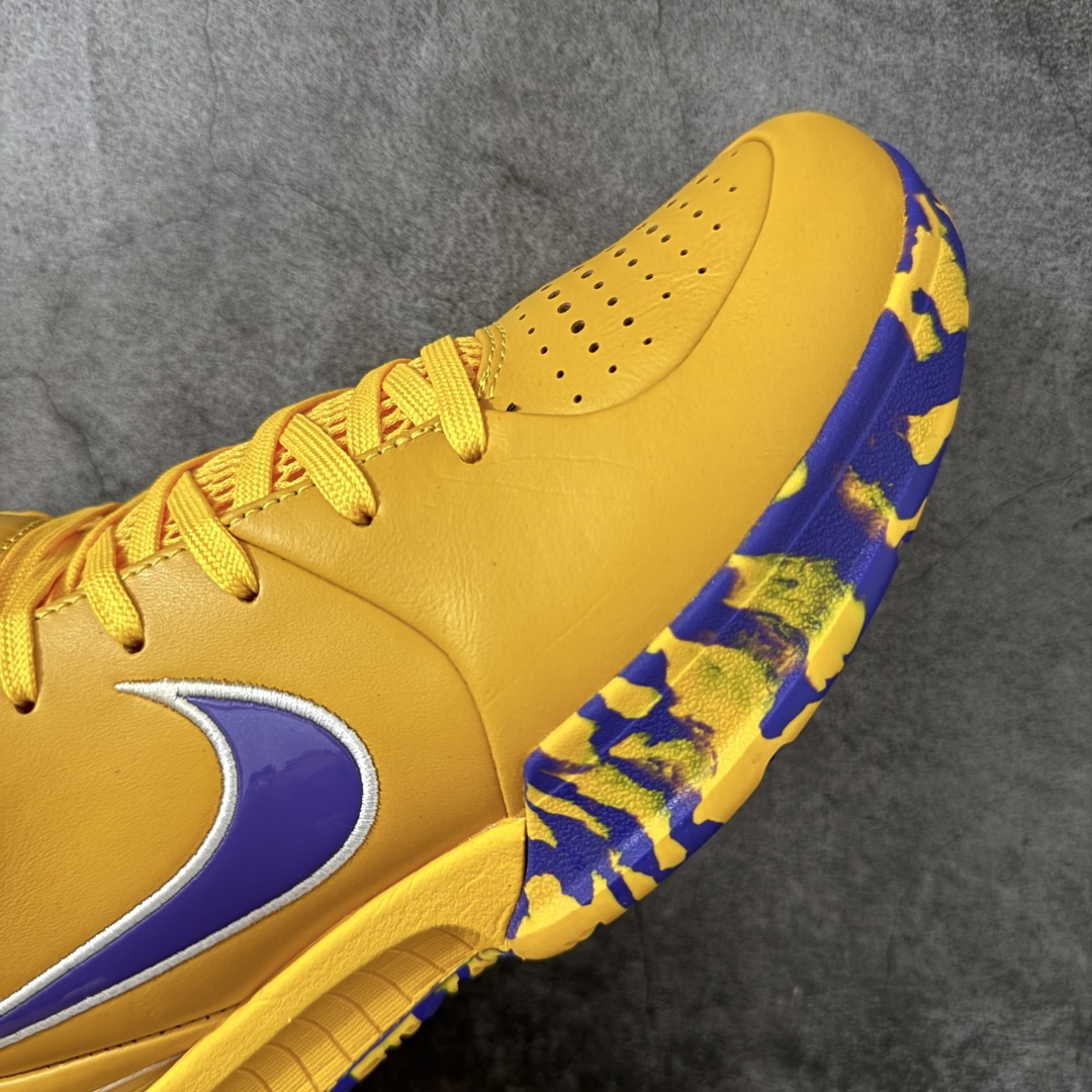 图片[6]-【S2版本】科比4代黄蓝 湖人 Nike Zoom Kobe 4 Protro「Draft Day」Pack盲盒确认款 篮球鞋 货号：IV6585-900 Zoom Turbo气垫➕后掌EVA缓震 实战配置直接拉满 原楦纸板开发 鞋身流线型、后跟塑形 区分土肥圆 原档数据3D打印 鞋面细节匹配原版 全身鞋材卡料色独家定制 唯一正确喷漆SWOOSH NK专利Flyknit飞线科技，给予鞋身足够抗扭矩力 真实底模最大48.5 实战利器 专供海外市场 尺码：40 40.5 41 42 42.5 43 44 44.5 45 46 47.5 48.5 （脚宽、脚胖 建议买大半码）-选品中心
