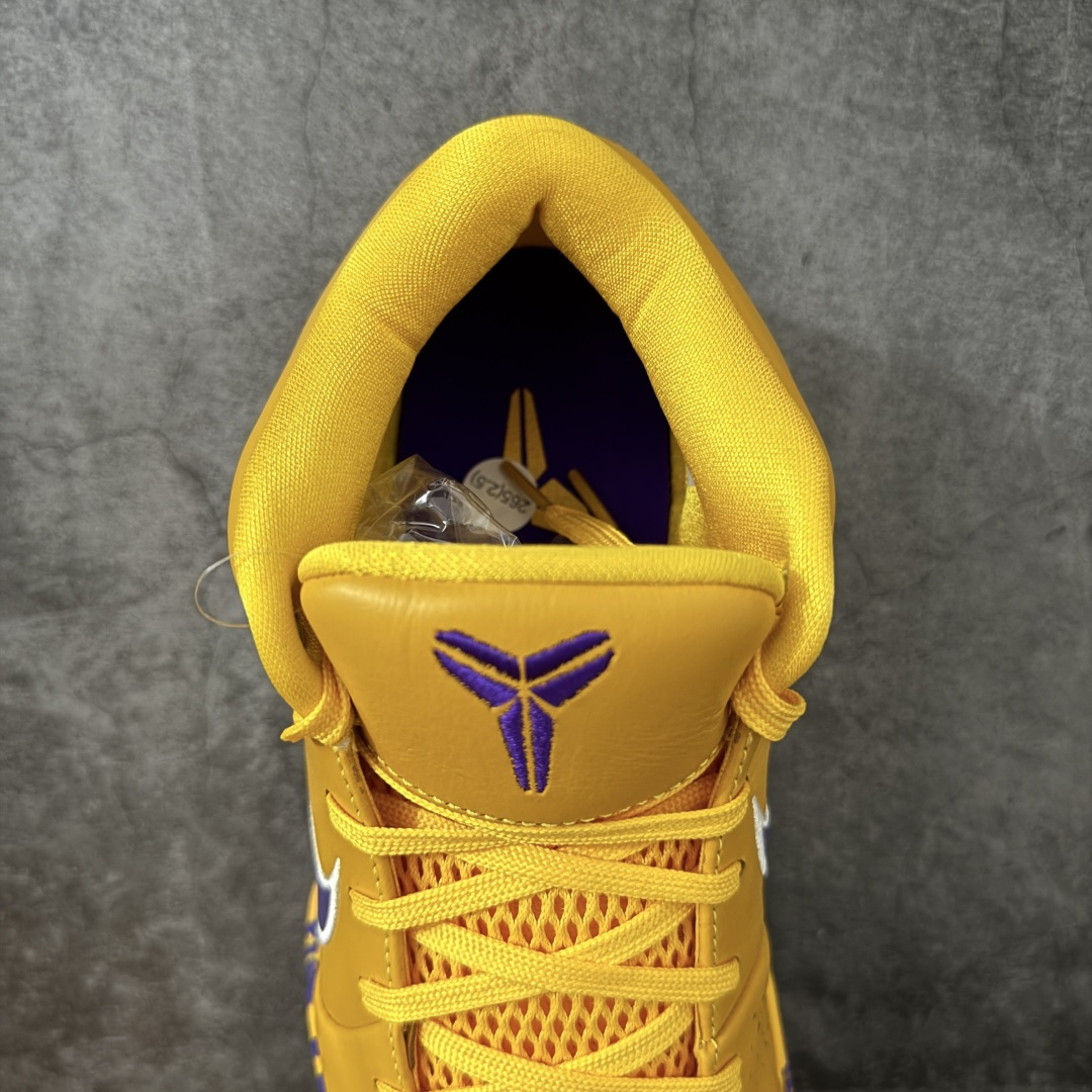 图片[8]-【S2版本】科比4代黄蓝 湖人 Nike Zoom Kobe 4 Protro「Draft Day」Pack盲盒确认款 篮球鞋 货号：IV6585-900 Zoom Turbo气垫➕后掌EVA缓震 实战配置直接拉满 原楦纸板开发 鞋身流线型、后跟塑形 区分土肥圆 原档数据3D打印 鞋面细节匹配原版 全身鞋材卡料色独家定制 唯一正确喷漆SWOOSH NK专利Flyknit飞线科技，给予鞋身足够抗扭矩力 真实底模最大48.5 实战利器 专供海外市场 尺码：40 40.5 41 42 42.5 43 44 44.5 45 46 47.5 48.5 （脚宽、脚胖 建议买大半码）-选品中心