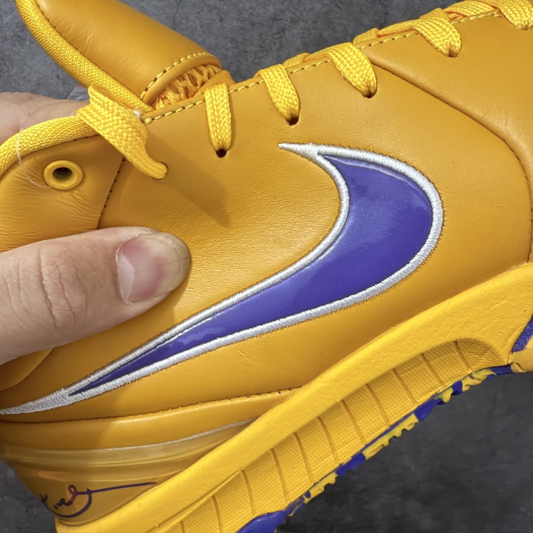 图片[4]-【S2版本】科比4代黄蓝 湖人 Nike Zoom Kobe 4 Protro「Draft Day」Pack盲盒确认款 篮球鞋 货号：IV6585-900 Zoom Turbo气垫➕后掌EVA缓震 实战配置直接拉满 原楦纸板开发 鞋身流线型、后跟塑形 区分土肥圆 原档数据3D打印 鞋面细节匹配原版 全身鞋材卡料色独家定制 唯一正确喷漆SWOOSH NK专利Flyknit飞线科技，给予鞋身足够抗扭矩力 真实底模最大48.5 实战利器 专供海外市场 尺码：40 40.5 41 42 42.5 43 44 44.5 45 46 47.5 48.5 （脚宽、脚胖 建议买大半码）-选品中心