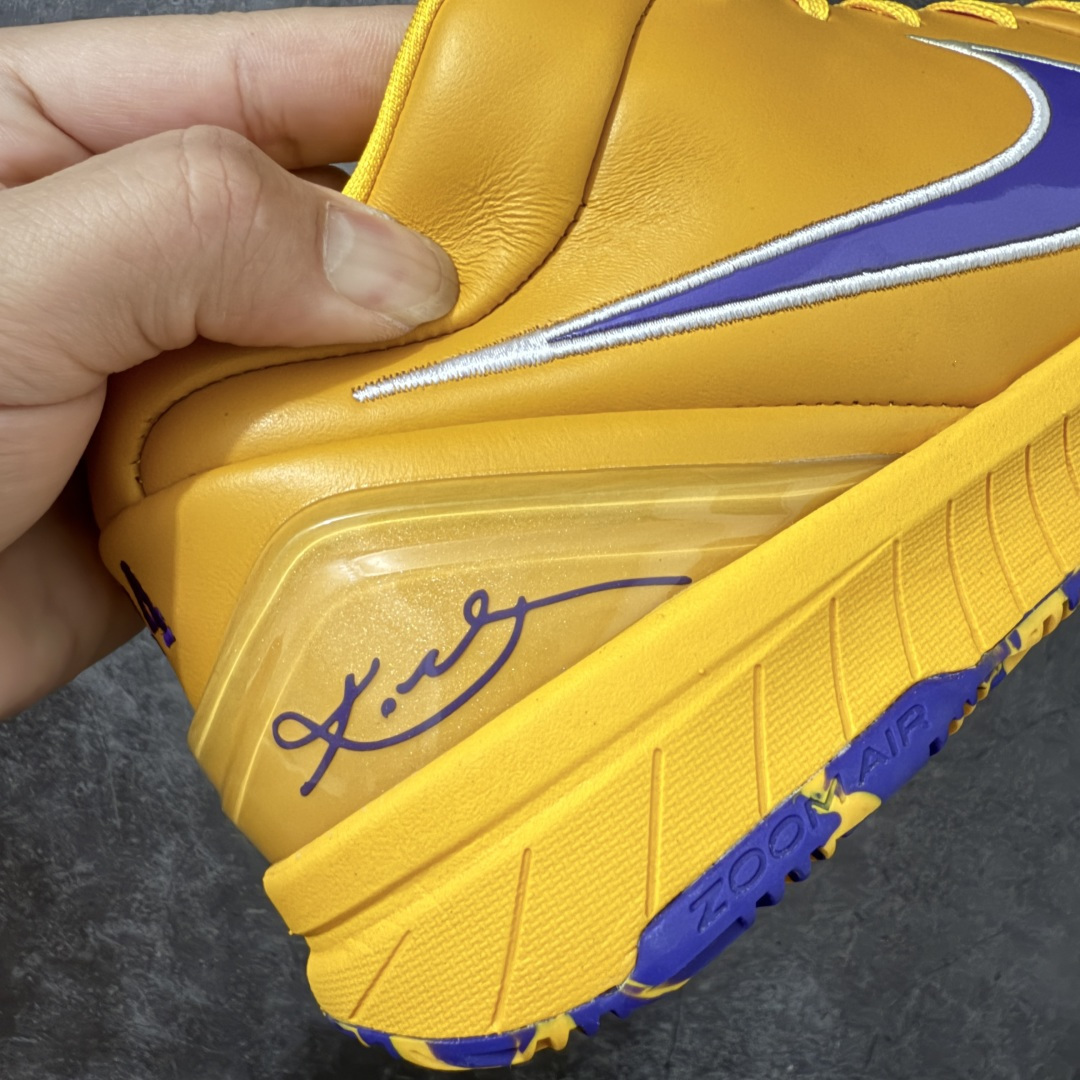 图片[3]-【S2版本】科比4代黄蓝 湖人 Nike Zoom Kobe 4 Protro「Draft Day」Pack盲盒确认款 篮球鞋 货号：IV6585-900 Zoom Turbo气垫➕后掌EVA缓震 实战配置直接拉满 原楦纸板开发 鞋身流线型、后跟塑形 区分土肥圆 原档数据3D打印 鞋面细节匹配原版 全身鞋材卡料色独家定制 唯一正确喷漆SWOOSH NK专利Flyknit飞线科技，给予鞋身足够抗扭矩力 真实底模最大48.5 实战利器 专供海外市场 尺码：40 40.5 41 42 42.5 43 44 44.5 45 46 47.5 48.5 （脚宽、脚胖 建议买大半码）-选品中心