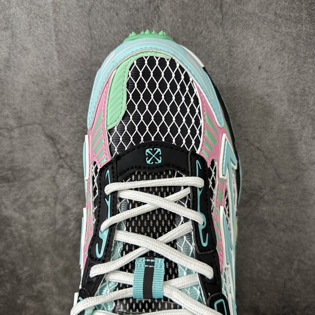 图片[5]-【OK纯原版本】OFF-WHITE OW运动鞋 春夏走秀款球鞋 所有配件均通过定做出产正品裁片 原版比例大箭头定制网眼布双拼牛皮进口机器针车 数控针距精准做工不输大牌里层为高密度透气网眼布/垫脚羊皮私模重工抓地橡胶底 后跟坡度最贴切原版鞋型脱模 厚底约4CM 原盒包装配 TPU大底 尺码：35-46-选品中心