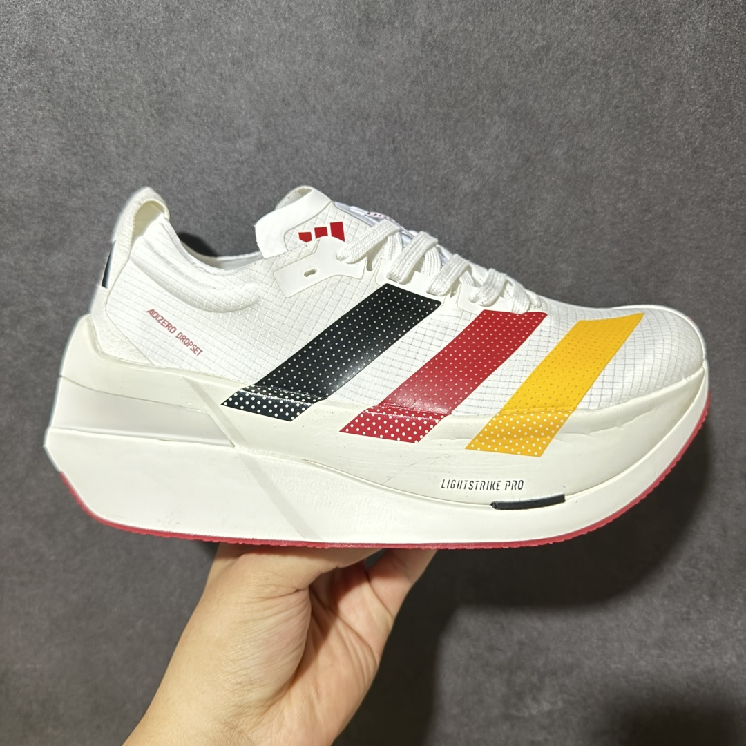 【公司级】Adidas Adizero Dropset Elite 阿迪达斯 舒适贴合 Hyrox 马拉松训练跑步鞋 整体采用前作的设计语言 并且对后者的细节进行升级 马拉松和长距离路跑的性能极限设计而生 货号：LA6228 尺码：36-40-选品中心