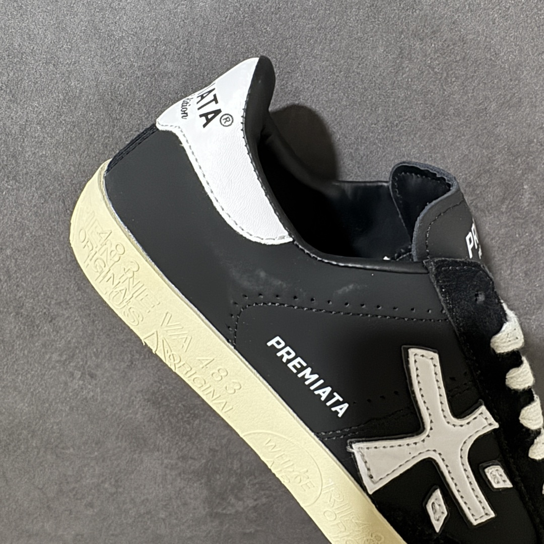图片[7]-【公司级】普瑞米亚达 Premiata Lander Trainers 兰诺系列米字复古百搭休闲运动板鞋 premiata是意大利品牌PREMIATA依据国际高标准，使用意大利面料和精致皮革制做运动鞋，此外，根据不同的型号，采用世界各地优质技术供应商提供的鞋底。PREMIATA致力于将传统制鞋方法，以及高科技研发成果融入鞋履设计中。这个创立于1885年的制鞋品牌，通过对历史进行现代演绎，以极度热忱和无限创意打造出一款款鞋履作品，是顶级意大利手工艺代表。 普瑞米亚达意大利名品百年历史，所有工艺全手工打造，米“字一样的LOGO简称米字鞋。完美的融合了传统的制鞋方法和高科技研发成果，设计出了独具特色的外观，打造出了完全贴合人们脚型的鞋履。上脚舒适美… ❶面料：原版定制牛皮➕牛猄 ❷内里：原版定制羊皮 ❸垫脚：原版羊皮注塑成型 ❹大底：原版开模PU发泡大底 ❺包装：原版全套包装 货号：491514-W1EB7-1053 尺码：36-45没半码-选品中心
