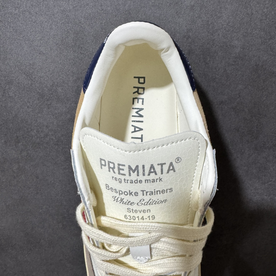 图片[6]-【公司级】普瑞米亚达 Premiata Lander Trainers 兰诺系列米字复古百搭休闲运动板鞋 premiata是意大利品牌PREMIATA依据国际高标准，使用意大利面料和精致皮革制做运动鞋，此外，根据不同的型号，采用世界各地优质技术供应商提供的鞋底。PREMIATA致力于将传统制鞋方法，以及高科技研发成果融入鞋履设计中。这个创立于1885年的制鞋品牌，通过对历史进行现代演绎，以极度热忱和无限创意打造出一款款鞋履作品，是顶级意大利手工艺代表。 普瑞米亚达意大利名品百年历史，所有工艺全手工打造，米“字一样的LOGO简称米字鞋。完美的融合了传统的制鞋方法和高科技研发成果，设计出了独具特色的外观，打造出了完全贴合人们脚型的鞋履。上脚舒适美… ❶面料：原版定制牛皮➕牛猄 ❷内里：原版定制羊皮 ❸垫脚：原版羊皮注塑成型 ❹大底：原版开模PU发泡大底 ❺包装：原版全套包装 货号：491514-W1EB7-1053 尺码：36-45没半码-选品中心