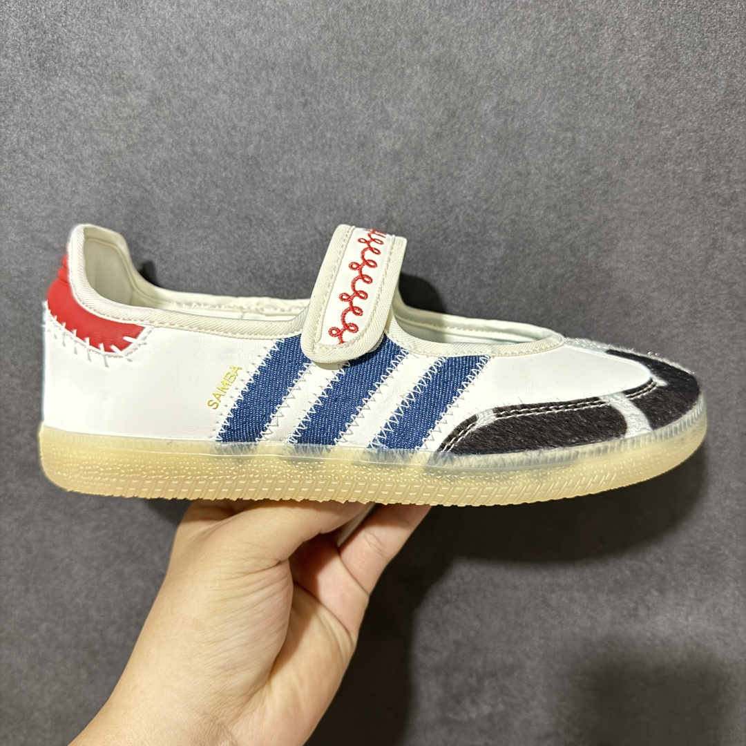【神版】Adidas 阿迪达斯 Samba Jane 玛丽珍鞋 三叶草学院风复古休闲板鞋 德训鞋 橡胶底柔软皮革经典运动鞋板鞋 货号：LA1428 尺码：35.5 36 36.5 37 38 38.5 39 40 40.5 41 42-选品中心