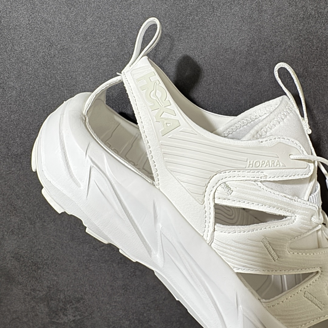 图片[7]-【PE纯原版】HOKA One One Hopara Sandals 霍帕拉系列水路两用溯溪涉水休闲户外露营凉鞋 作为先锋品牌的 HOKA ONE ONE总是以独特的方式 HOPA RA是一款溯溪鞋 又名排水鞋 可长期用于涉水和溯溪 保护脚底和脚趾的安全和舒适 鞋面材料速干 透气 耐磨 鞋底防滑 耐磨 抓地能力强 出于安全考虑 设计要求较高 涉水溯溪过程中 水 泥沙 可以直接从鞋内大孔排出 细纹鞋底使在岩石上抓地能力强 避免打滑 而上路后 鞋面具有快干透气等优点 尺码：36 36.5 37.5 38 39 40 40.5 41 42 42.5 43 44 45-选品中心
