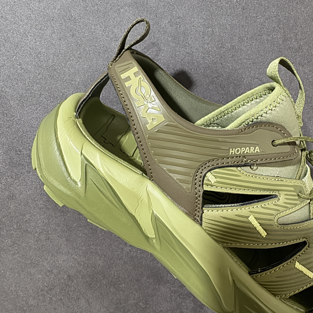 图片[7]-【PE纯原版】HOKA One One Hopara Sandals 霍帕拉系列水路两用溯溪涉水休闲户外露营凉鞋 作为先锋品牌的 HOKA ONE ONE总是以独特的方式 HOPA RA是一款溯溪鞋 又名排水鞋 可长期用于涉水和溯溪 保护脚底和脚趾的安全和舒适 鞋面材料速干 透气 耐磨 鞋底防滑 耐磨 抓地能力强 出于安全考虑 设计要求较高 涉水溯溪过程中 水 泥沙 可以直接从鞋内大孔排出 细纹鞋底使在岩石上抓地能力强 避免打滑 而上路后 鞋面具有快干透气等优点 尺码：36 36.5 37.5 38 39 40 40.5 41 42 42.5 43 44 45-选品中心