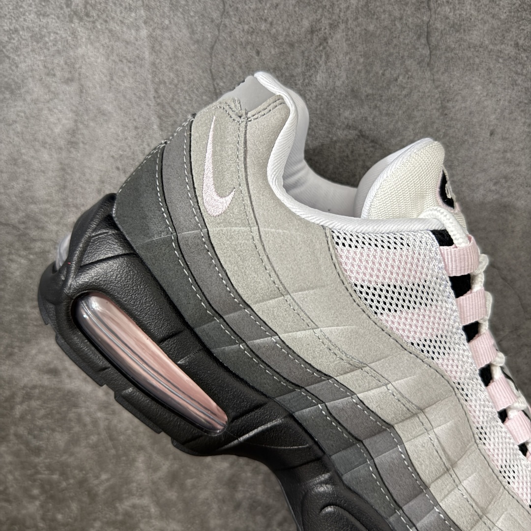 图片[7]-【顶级芯片版】Nike Air Max 95 黑灰粉 货号：HJ5996-001 顶级版 开发数月 原版开发 多道QC质检 鞋型完美复刻 原厂级别工艺 正确色卡 正确气垫蓝光 正确大底 独家私模 采用进口头层牛皮拼接 定位高端市场 行业标杆工艺 尺码：40 40.5 41 42 42.5 43 44 44.5 45 46-选品中心
