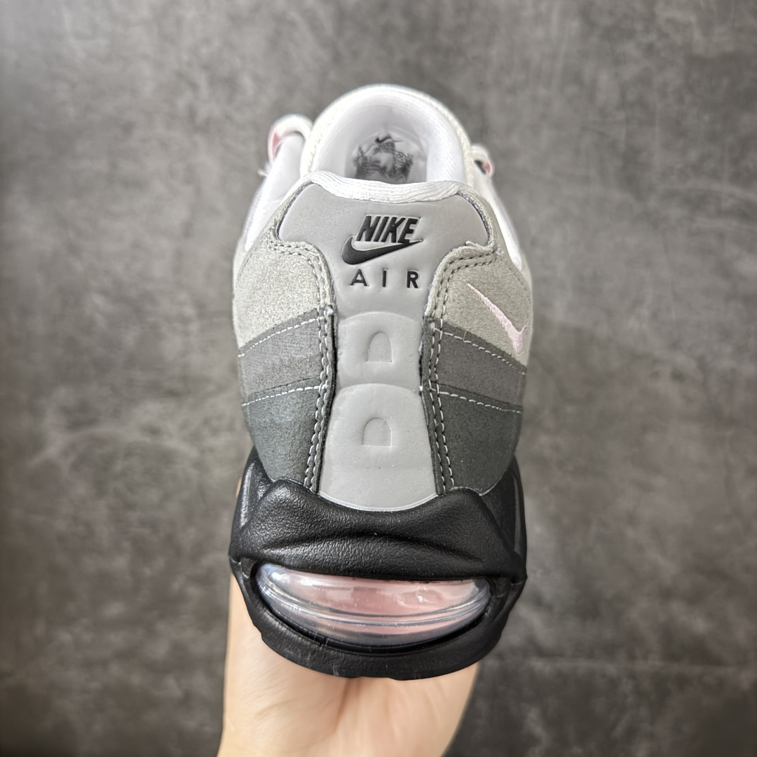 图片[4]-【顶级芯片版】Nike Air Max 95 黑灰粉 货号：HJ5996-001 顶级版 开发数月 原版开发 多道QC质检 鞋型完美复刻 原厂级别工艺 正确色卡 正确气垫蓝光 正确大底 独家私模 采用进口头层牛皮拼接 定位高端市场 行业标杆工艺 尺码：40 40.5 41 42 42.5 43 44 44.5 45 46-选品中心