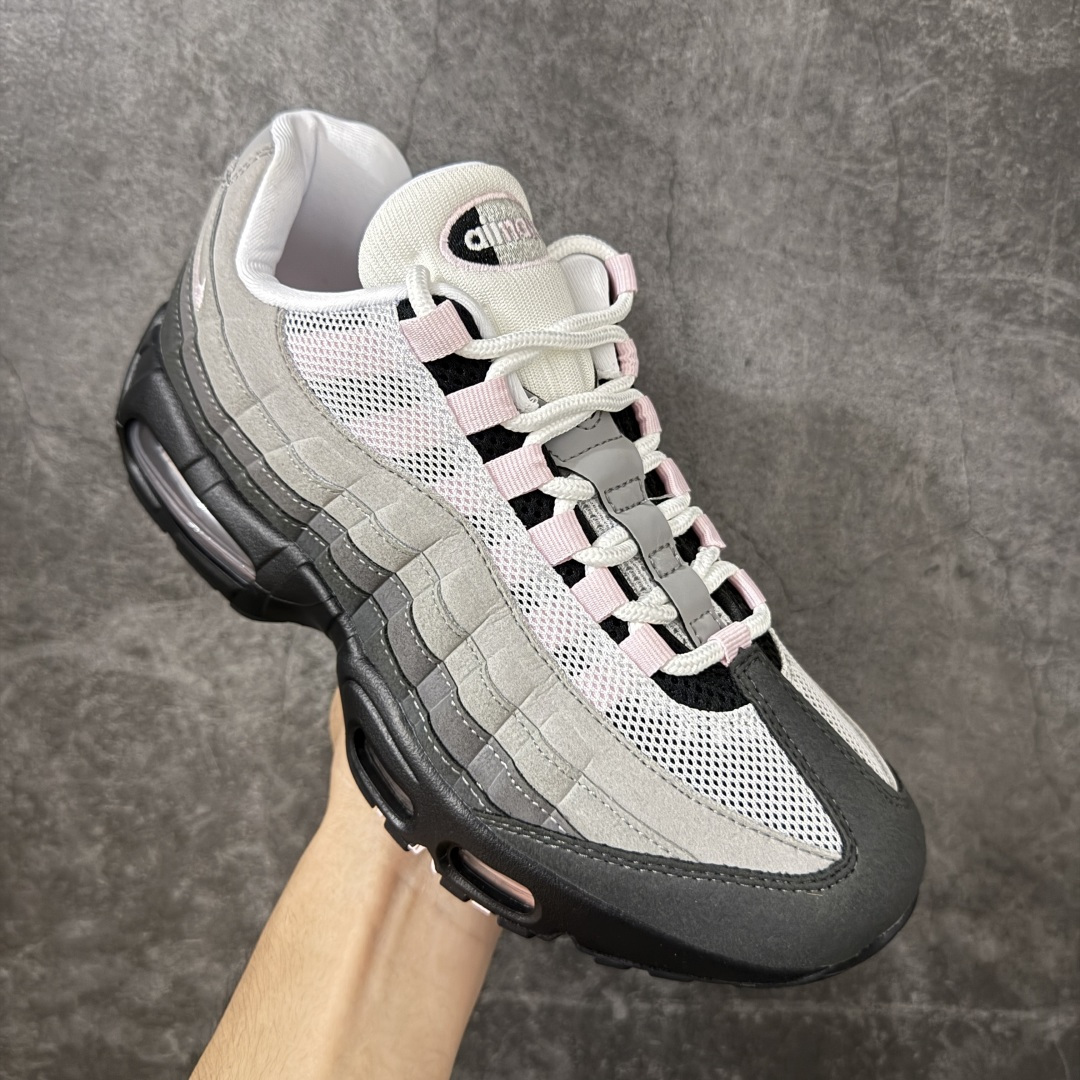 图片[3]-【顶级芯片版】Nike Air Max 95 黑灰粉 货号：HJ5996-001 顶级版 开发数月 原版开发 多道QC质检 鞋型完美复刻 原厂级别工艺 正确色卡 正确气垫蓝光 正确大底 独家私模 采用进口头层牛皮拼接 定位高端市场 行业标杆工艺 尺码：40 40.5 41 42 42.5 43 44 44.5 45 46-选品中心