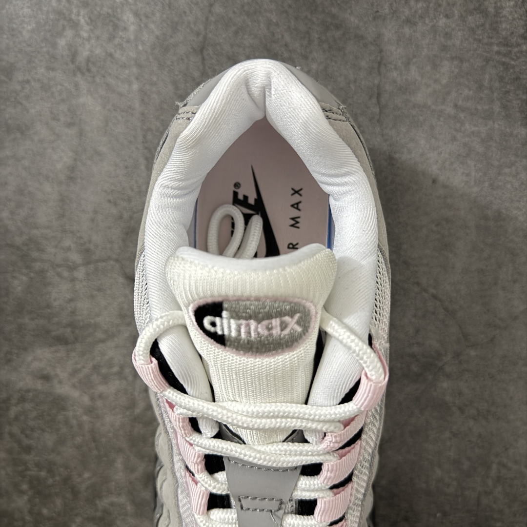 图片[8]-【顶级芯片版】Nike Air Max 95 黑灰粉 货号：HJ5996-001 顶级版 开发数月 原版开发 多道QC质检 鞋型完美复刻 原厂级别工艺 正确色卡 正确气垫蓝光 正确大底 独家私模 采用进口头层牛皮拼接 定位高端市场 行业标杆工艺 尺码：40 40.5 41 42 42.5 43 44 44.5 45 46-选品中心