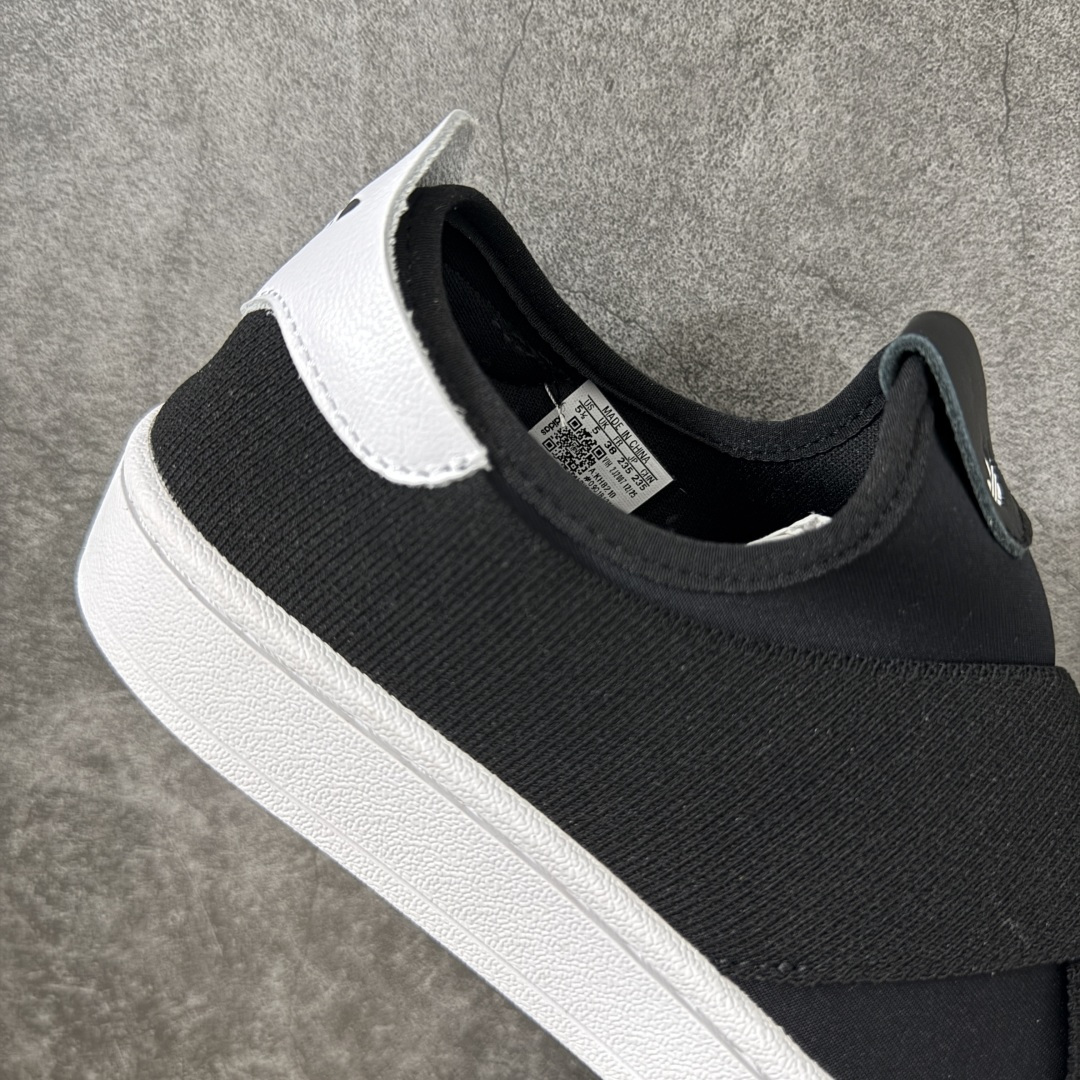 图片[7]-【渠道纯原】AD Superstar 2 Slip-On Shoes 贝壳头交叉绑带一脚蹬板鞋 KH8210 独家控货 平台正单 全鞋百分百原材料 全鞋电脑针车 Logo针车间距针数原版一致 皮料切割冲裁零瑕疵 原鞋一致含胶量大底 原盒中文内外标 大几率过验 不对比市面只对比原鞋 只服务最高端市场 尺码：36 36.5 37 38 38.5 39 40 40.5 41 42 42.5 43 44 44.5 45-选品中心