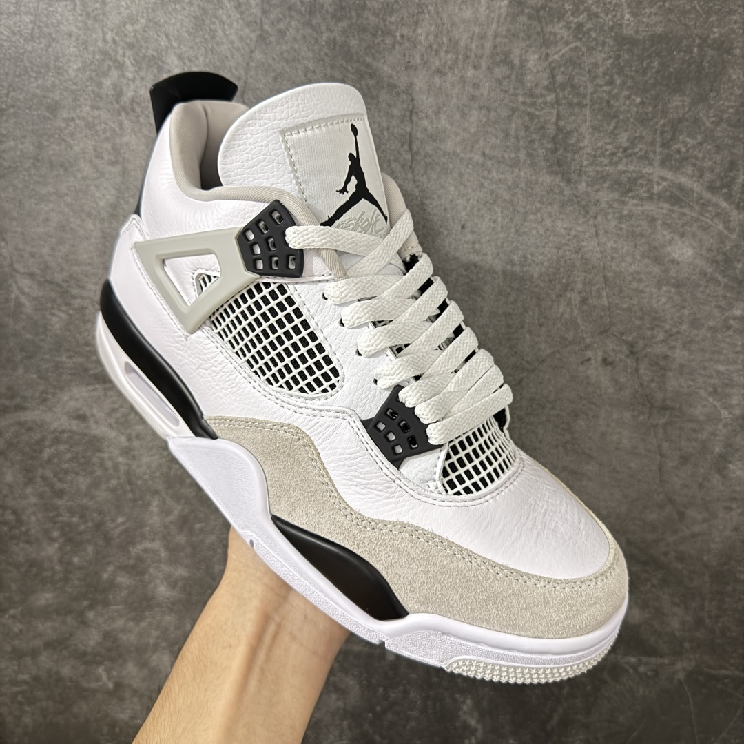 图片[3]-【OV纯原】Air Jordan AJ4 黑白灰 小白水泥 DH6927-111 全套原纸板楦头开发 原厂特供皮料加持 完美四代版型 一比一鞋头弧度高度鞋身弧度 数据细节工艺流程均保持原鞋一致 原厂TPU网格鞋带扣 原厂织唛标 原厂飞人电绣工艺 印刷中底布 四线拉帮 米色美纹纸贴合固定 进口港宝加持 后跟自然饱满 追求极致完美 每一双都是工艺品 尺码：40-47.5-选品中心