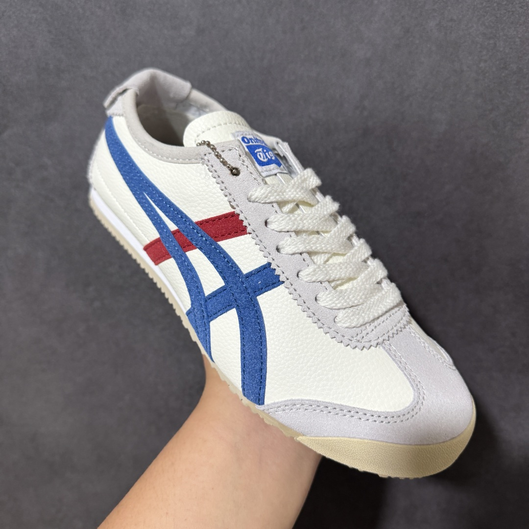 图片[3]-特价【GQ福利】Onitsuka Tiger鬼塚虎 Mexico 66 舒适百搭 经典复古 耐磨透气 低帮 休闲 跑步鞋 男女同款 鬼冢虎经典复古休闲鞋，复古鞋型永不过时。皮革拼翻毛皮鞋面质感出众，标志性撞色虎爪条纹极具辨识度，生胶大底轻便防滑。百搭低帮版型，轻松驾驭各类日常穿搭，是复古风穿搭不可缺少的单品。 尺码：36 37 37.5 38 39 39.5 40 40.5 41 42 42.5 43.5 44 45 货号：TH2J4L-0142-选品中心