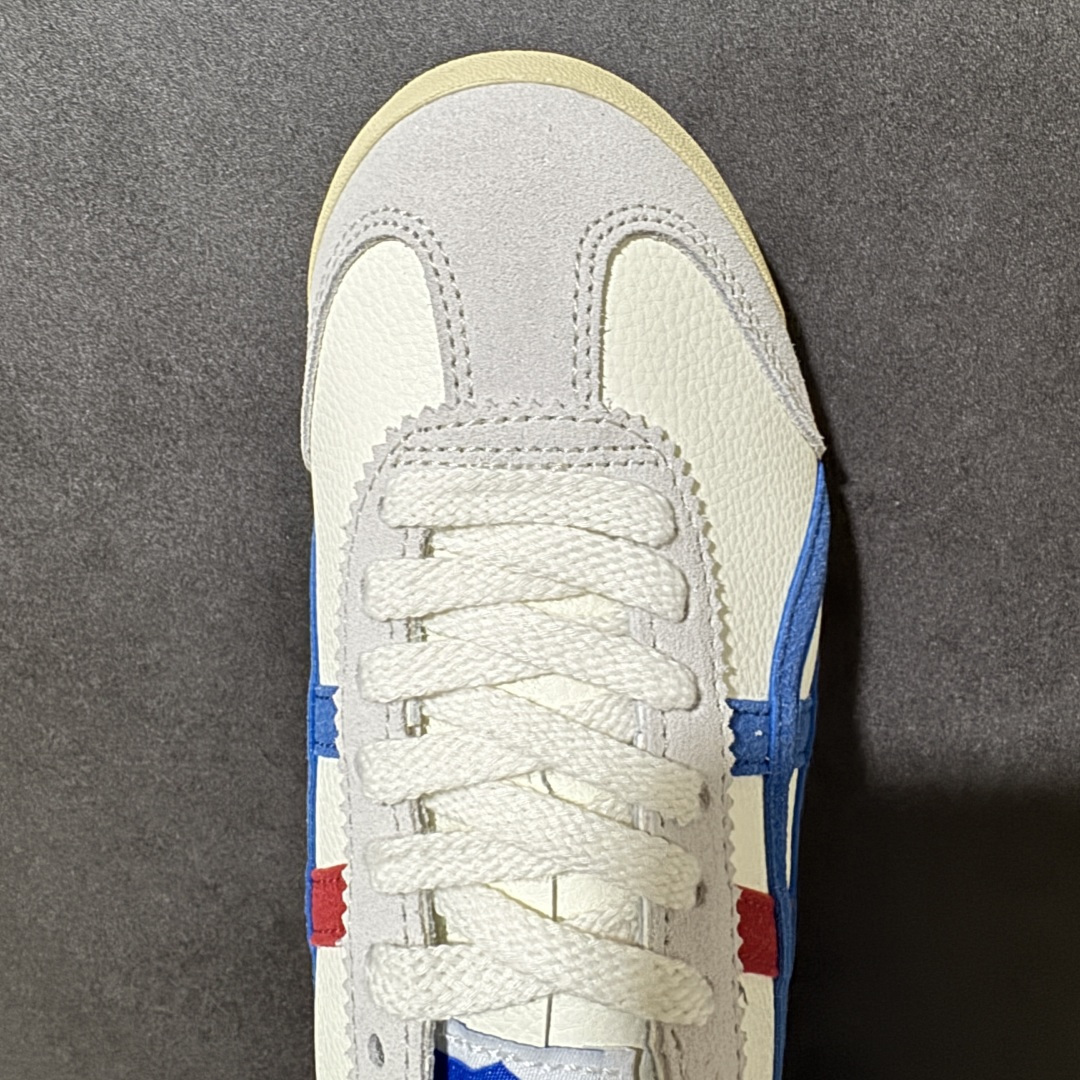 图片[5]-特价【GQ福利】Onitsuka Tiger鬼塚虎 Mexico 66 舒适百搭 经典复古 耐磨透气 低帮 休闲 跑步鞋 男女同款 鬼冢虎经典复古休闲鞋，复古鞋型永不过时。皮革拼翻毛皮鞋面质感出众，标志性撞色虎爪条纹极具辨识度，生胶大底轻便防滑。百搭低帮版型，轻松驾驭各类日常穿搭，是复古风穿搭不可缺少的单品。 尺码：36 37 37.5 38 39 39.5 40 40.5 41 42 42.5 43.5 44 45 货号：TH2J4L-0142-选品中心