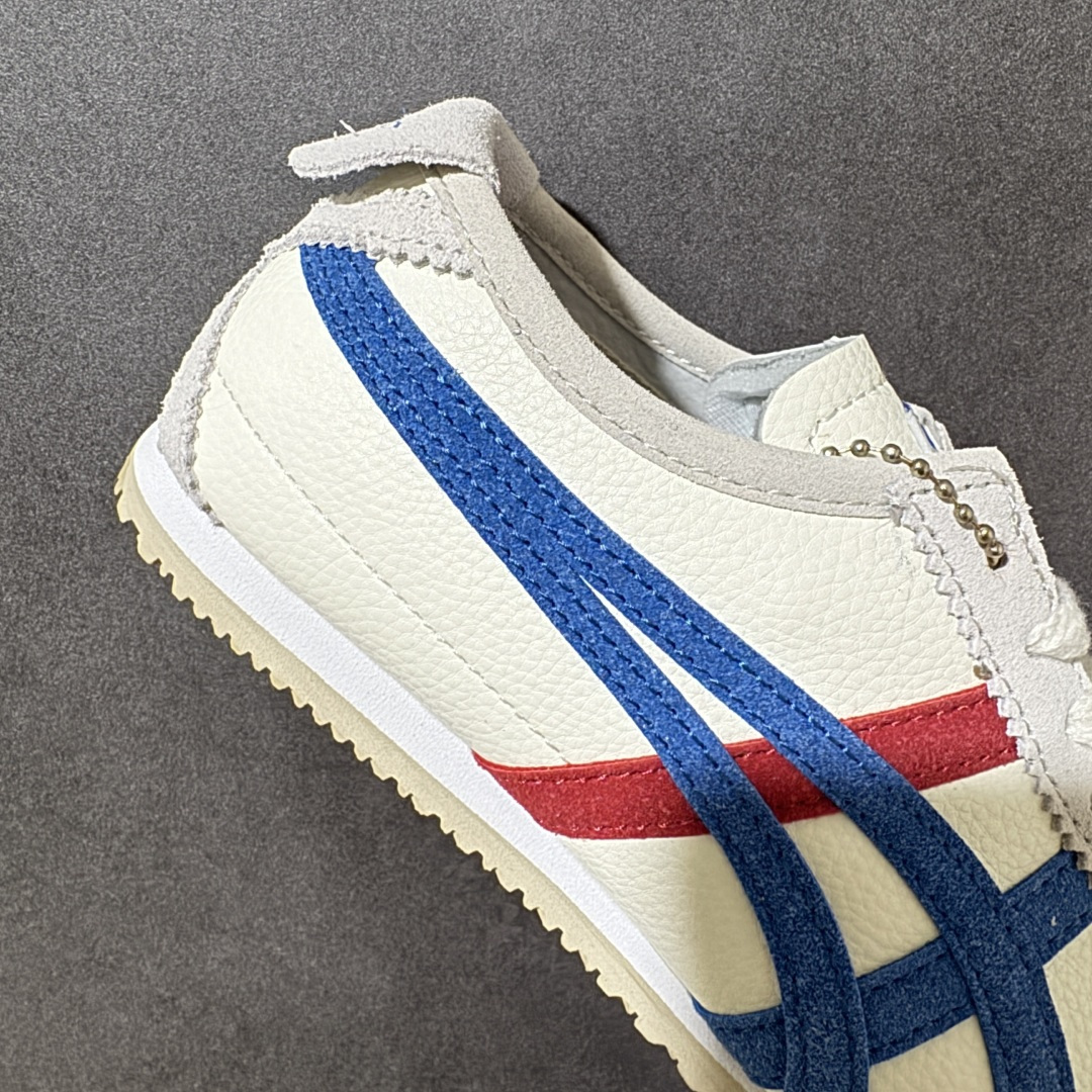 图片[7]-特价【GQ福利】Onitsuka Tiger鬼塚虎 Mexico 66 舒适百搭 经典复古 耐磨透气 低帮 休闲 跑步鞋 男女同款 鬼冢虎经典复古休闲鞋，复古鞋型永不过时。皮革拼翻毛皮鞋面质感出众，标志性撞色虎爪条纹极具辨识度，生胶大底轻便防滑。百搭低帮版型，轻松驾驭各类日常穿搭，是复古风穿搭不可缺少的单品。 尺码：36 37 37.5 38 39 39.5 40 40.5 41 42 42.5 43.5 44 45 货号：TH2J4L-0142-选品中心