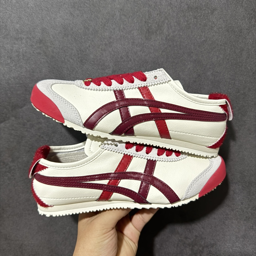 图片[15]-特价【GQ福利】Onitsuka Tiger鬼塚虎 Mexico 66 舒适百搭 经典复古 耐磨透气 低帮 休闲 跑步鞋 男女同款 鬼冢虎经典复古休闲鞋，复古鞋型永不过时。皮革拼翻毛皮鞋面质感出众，标志性撞色虎爪条纹极具辨识度，生胶大底轻便防滑。百搭低帮版型，轻松驾驭各类日常穿搭，是复古风穿搭不可缺少的单品。 尺码：36 37 37.5 38 39 39.5 40 40.5 41 42 42.5 43.5 44 45 货号：TH2J4L-0142-选品中心