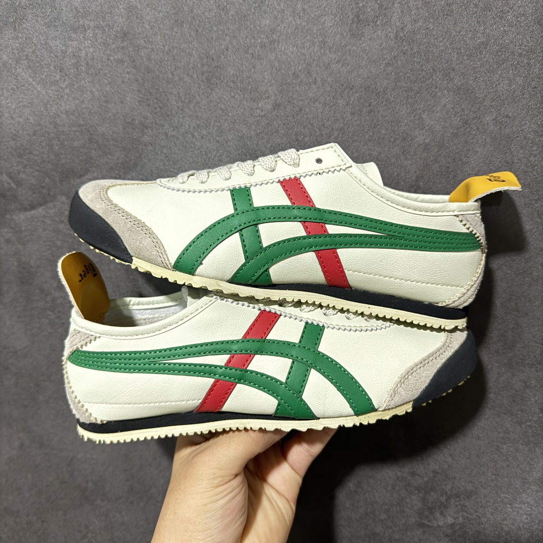 图片[9]-特价【GQ福利】Onitsuka Tiger鬼塚虎 Mexico 66 舒适百搭 经典复古 耐磨透气 低帮 休闲 跑步鞋 男女同款 鬼冢虎经典复古休闲鞋，复古鞋型永不过时。皮革拼翻毛皮鞋面质感出众，标志性撞色虎爪条纹极具辨识度，生胶大底轻便防滑。百搭低帮版型，轻松驾驭各类日常穿搭，是复古风穿搭不可缺少的单品。 尺码：36 37 37.5 38 39 39.5 40 40.5 41 42 42.5 43.5 44 45 货号：TH2J4L-0142-选品中心