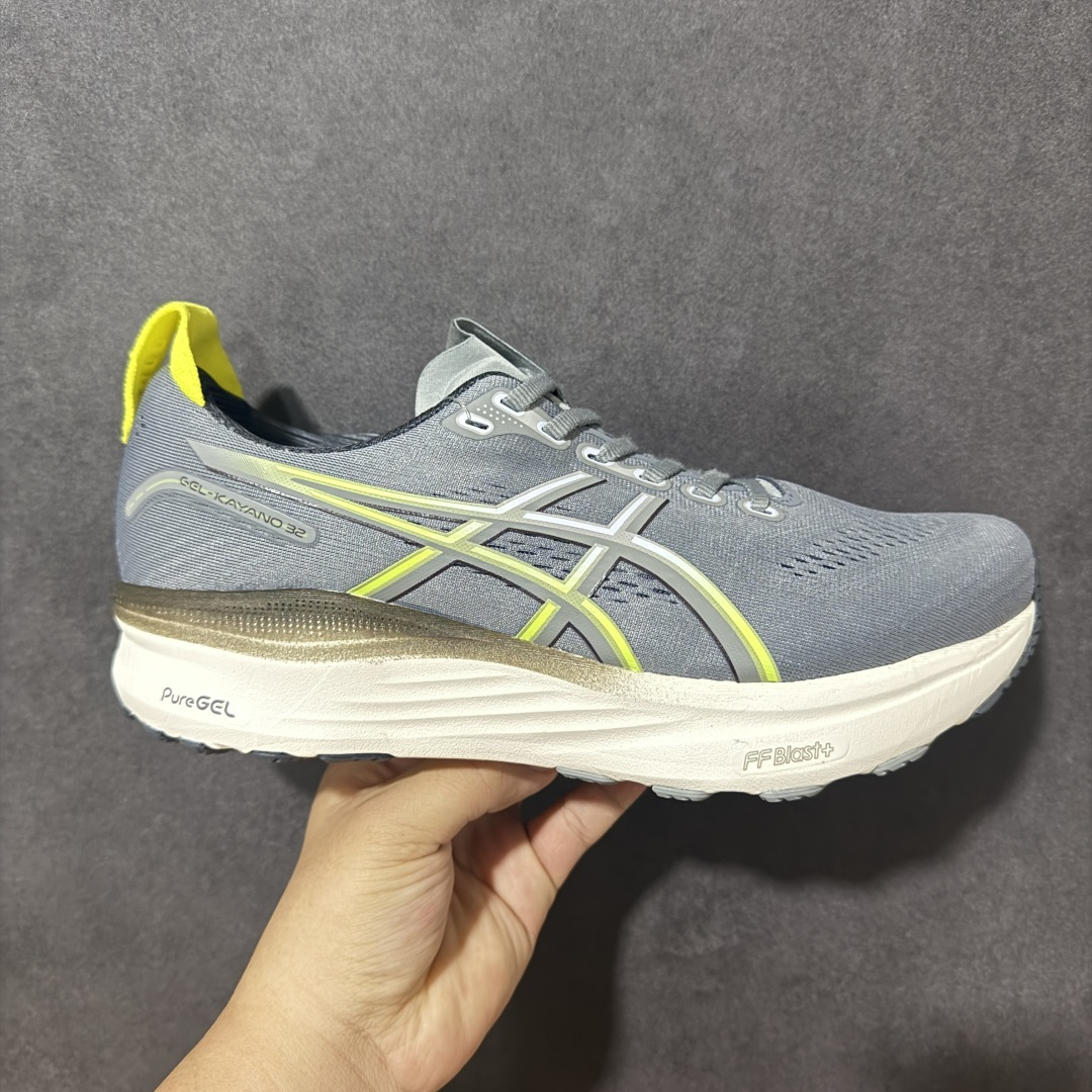 【公司级】ASICS GEL-KAYANO 32 亚瑟士 PLATINUM低帮专业有氧超轻便运动跑步鞋 全新原装数据开发 符合人体工程学 一体式双层编制鞋面 高弹性面料 货号：1011C052-021 尺码：36～45-选品中心
