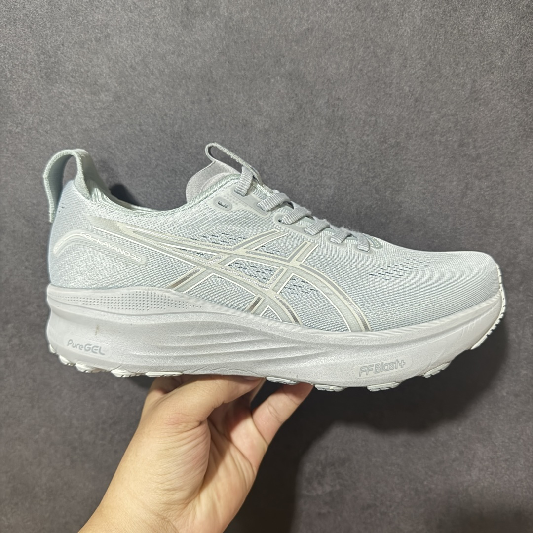 【公司级】ASICS GEL-KAYANO 32 亚瑟士 PLATINUM低帮专业有氧超轻便运动跑步鞋 全新原装数据开发 符合人体工程学 一体式双层编制鞋面 高弹性面料 货号：1012B838-020 尺码：39～45-选品中心