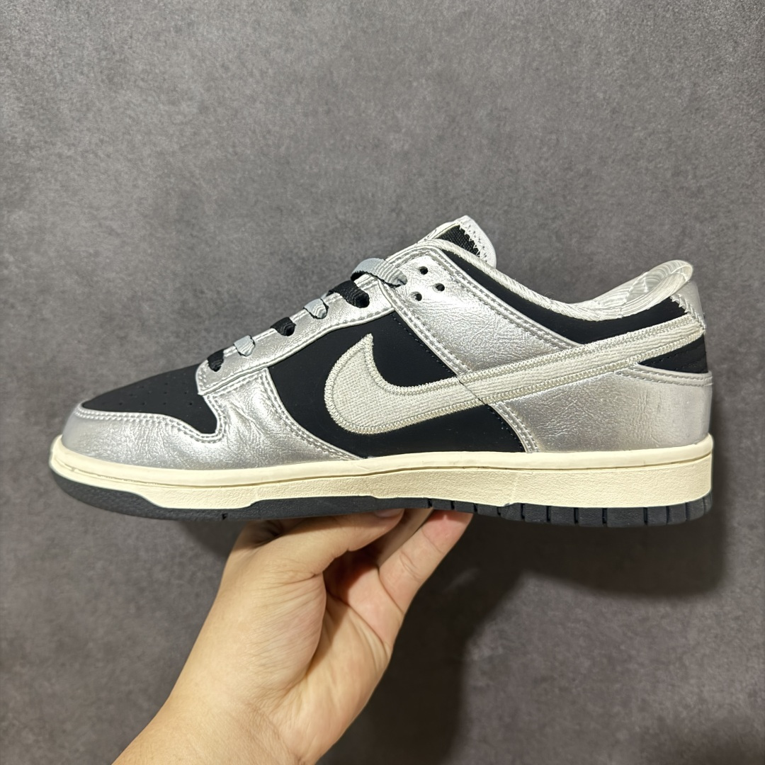 图片[2]-【公司级】Nike SB Dunk Low 黑银 低帮休闲板鞋 独家版型蒸餾加工帶來的是更好的视觉和脚感体验大厂纯原品质出货 清洁度 电绣工艺 皮料切割干净无任何毛边 细节完美 货号：IM4413-001 尺码：36-46-选品中心
