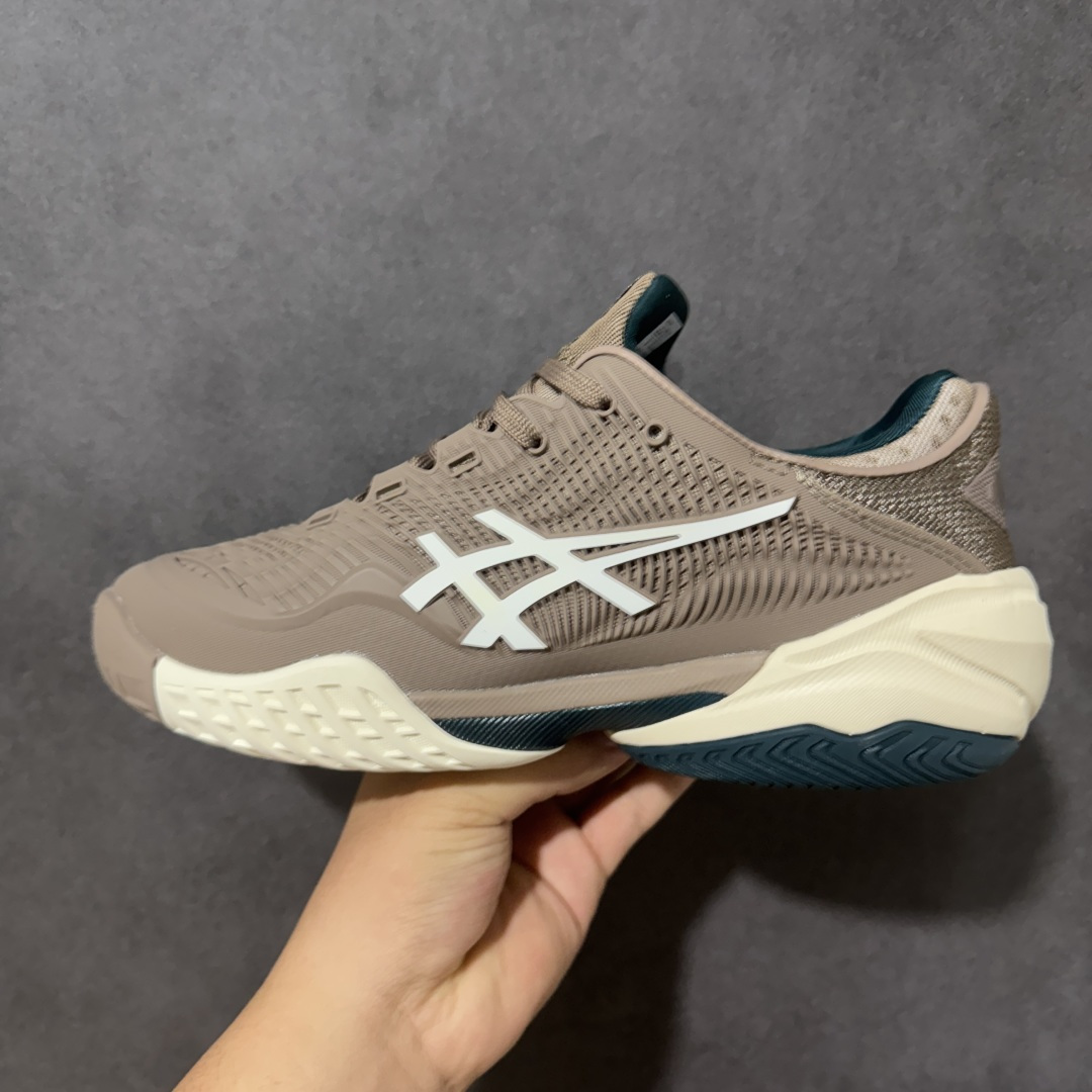 图片[2]-【公司级】Asics Court FF 3 亚瑟士 耐磨透气 低帮专业网球鞋 适用于所有球场的网球鞋 主要是硬地球场 追求日常练习的耐用性和反射性运动的支持 树脂加工的网眼材料的鞋面结构为脚的运动提供了耐用性和可跟随性 中底采用FLYTE FOAM 既轻巧又缓震 外底通过增加地平面的宽度来增强横向稳定性 货号：1041A370-020 尺码：36 37 37.5 38 39 39.5 40.5 41.5 42 42.5 43.5 44 45 46 47-选品中心