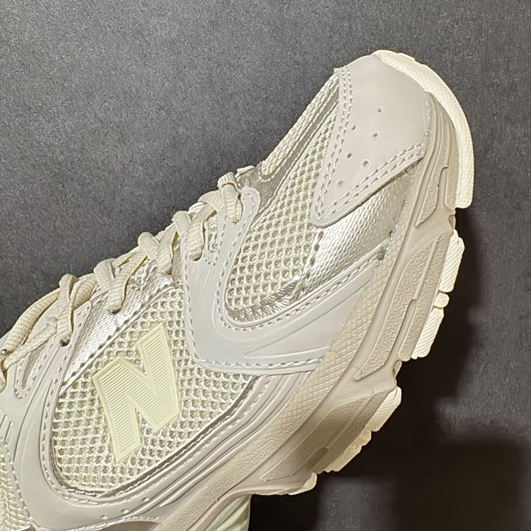 图片[8]-特价【公司级】New Balance NB530 新百伦复古透气跑步鞋 以皮革为主的人气轮廓 以极具复古风范的跑鞋外观呈现 设计上全鞋以简约清爽的纯白色作基底 鞋身覆盖大面积织物网眼材质 并于鞋头、鞋带孔眼片等细节处点缀对比鲜明的反光银镀层凸显 鞋舌、侧身等位置则辅以一贯的「N」字标志和品牌徽标彰显身份 最后通过搭载的 ABZORB 缓震中底完善整体造型 货号：MR530FBI 尺码：36-45-选品中心