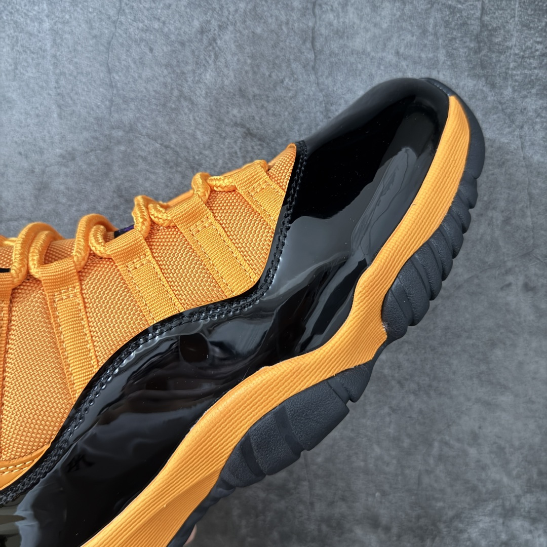 图片[6]-【外贸版】Air Jordan 11 Retro AJ11 乔11橘黄色 黑橙 CT8012-700   原楦原档案数据开模打造 原厂中底拉帮钢印 原厂漆皮 防冻不开裂 头层皮料 原装鞋撑 水晶大底正确色度色泽 原楦原数据刺绣 原厂车缝走线及对位 毫厘不差 飞人logo采用原数据电脑刺绣 原装正品碳纤维真实碳板 增强抗扭 原内标 原盒标 正确官方原盒 原厂防氧化水晶外底 原厂配套厂全掌solo气垫 尺码：40 40.5 41 42 42.5 43 44 44.5 45 46 47.5 48.5-选品中心