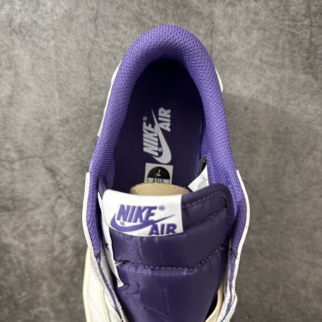 图片[8]-【纯原KZ版】Travis Scott x Air Jordan AJ1 Low OG SP TS联名倒钩低帮 白紫倒钩定制款 DM7866-117 知名大厂出品 纯原高版本 产品品控稳定性领先行业 各方面均可对飙市面通货版 SZ原厂全套原楦原纸板冲刀磨具开发 原厂皮料加持 原厂港宝加持定型后跟R度完美 同源原厂电绣 鬼脸飞翼针数密度立体效果一致 百分百一致原鞋 原厂拉帮工艺 针距密度一致 后跟弧度收口自然不对折 极致一眼正品既视感 进口玻璃冲刀皮料裁剪零毛边 全鞋电脑针车工艺 品控清洁度最高QC检验标准 免检产品 原厂订购鞋盒、鞋标、防尘纸、鞋撑、鞋带 追求极致的原厂味道！ 尺码：36-47.5-选品中心