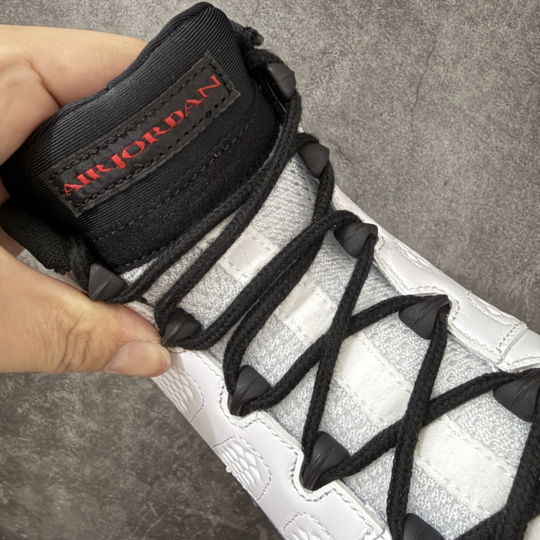 图片[6]-【XP纯原】Air Jordan AJ9 Retro OG 白黑 IX6179-100 高端零售特供批次 产品品控稳定性领先行业 各方面均可对飙L版 良心定价不杀猪 SZ原厂全套原楦原纸板冲刀磨具开发 原厂皮料加持 原厂港宝加持定型后跟R度完美 同源原厂电绣 飞翼针数密度立体效果一致 百分百一致原鞋 原厂拉帮工艺 针距密度一致 后跟弧度收口自然不对折 极致一眼正品既视感 进口玻璃冲刀皮料裁剪零毛边 全鞋电脑针车工艺 品控清洁度最高QC检验标准 免检产品 原厂订购鞋盒、鞋标、防尘纸、鞋撑、鞋带 追求极致的原厂味道 尺码：40 40.5 41 42 42.5 43 44 44.5 45 46 47.5-选品中心