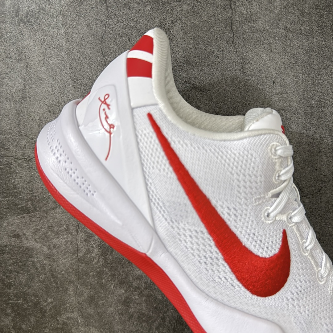 NK Zoom Kobe Ⅷ System 科比8代复刻实战运动低帮文化篮球鞋 白红HM6469-101 完美复刻公司货