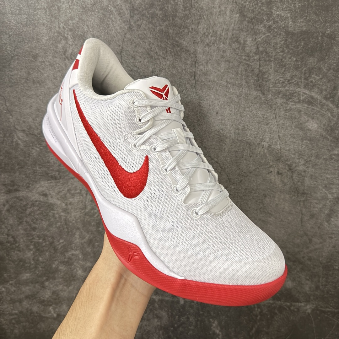 NK Zoom Kobe Ⅷ System 科比8代复刻实战运动低帮文化篮球鞋 白红HM6469-101 完美复刻公司货