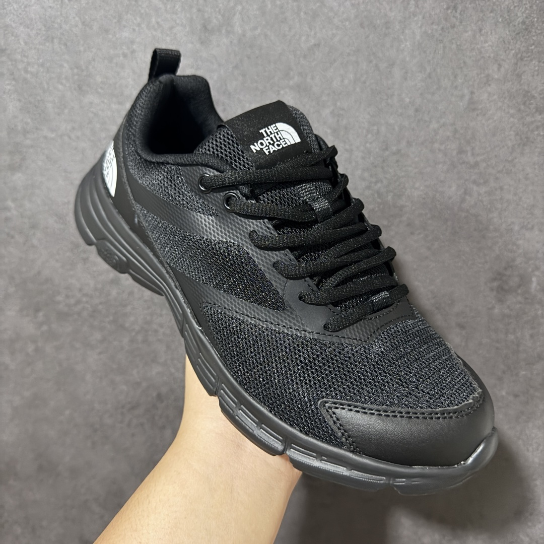 北面3代 THE NORTH FACE LAY STRIDE 体考舒适柔软涤纶合成革 低帮 休闲 跑步鞋 男女同款 黑色