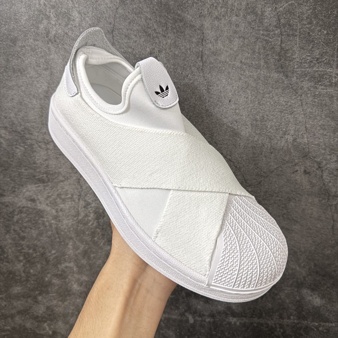 AD Superstar 2 Slip-On Shoes 贝壳头交叉绑带一脚蹬板鞋 KH8209 独家控货 平台正单 全