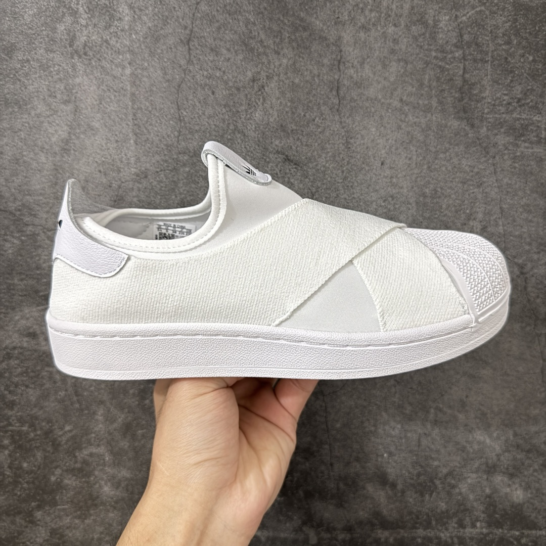 AD Superstar 2 Slip-On Shoes 贝壳头交叉绑带一脚蹬板鞋 KH8209 独家控货 平台正单 全