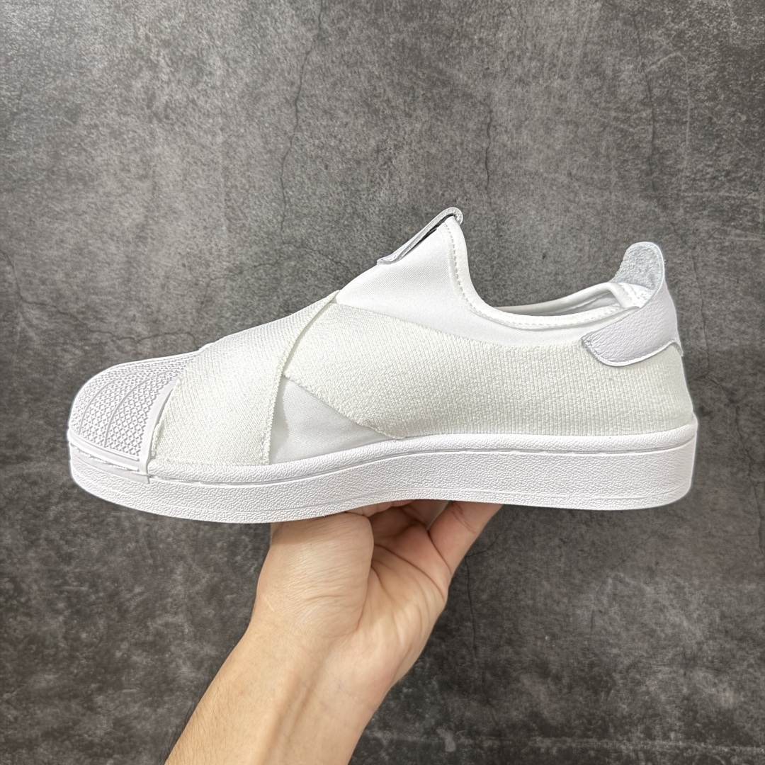 AD Superstar 2 Slip-On Shoes 贝壳头交叉绑带一脚蹬板鞋 KH8209 独家控货 平台正单 全