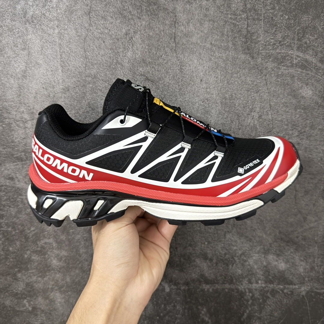 OG版 SALOMON萨洛蒙 XT-6 GTX黑红 舒适百搭 户外越野耐磨包裹性支撑  男女同款低帮跑步鞋   真防水版