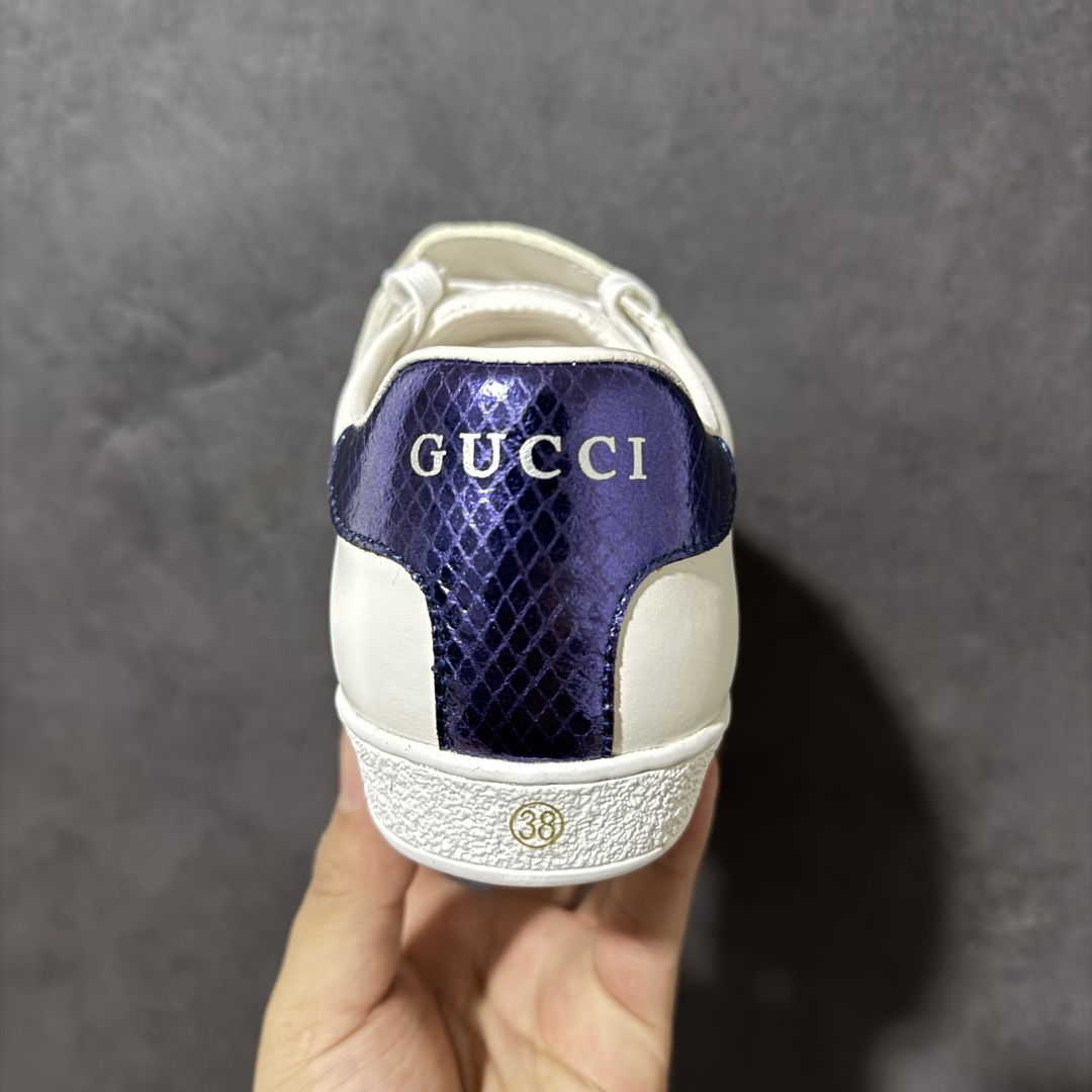 GUCCI古驰 Blind For Love 魔术贴情侣 拼色刺绣系列低帮潮流百搭休闲板鞋“米白深蓝红字母 货号：G34