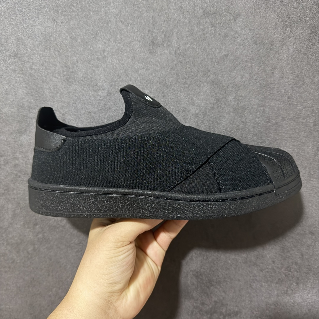 阿迪达斯十字交叉绑带Adidas SUPERSTAR SLIP ON W S 贝壳头 十字交叉绑带 白山联名款绑带板鞋 