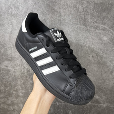 头层原厂皮 adidas originals Superstar 2 贝壳头 简约经典 舒适时尚 复古板鞋 男女同款 黑 头层原厂皮 adidas originals Superstar 2 贝壳头 简约经典 舒适时尚 复古板鞋 男女同款 黑