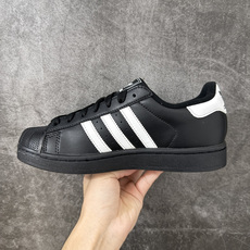 头层原厂皮 adidas originals Superstar 2 贝壳头 简约经典 舒适时尚 复古板鞋 男女同款 黑 头层原厂皮 adidas originals Superstar 2 贝壳头 简约经典 舒适时尚 复古板鞋 男女同款 黑